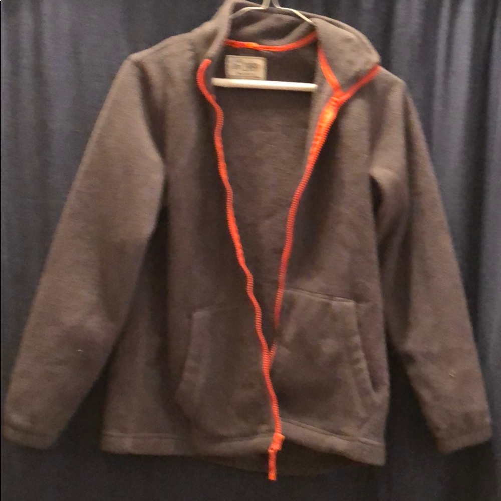 Grey and orange fleece jacket